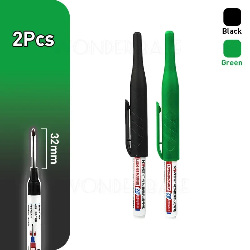 1-8Pcs 4 Colors 32mm Deep Hole Marker Pens Bathroom Waterproof Woodworking Tile Metal Multi-purpose Long Head Oil Markers Pen - ZOOMNSTORE