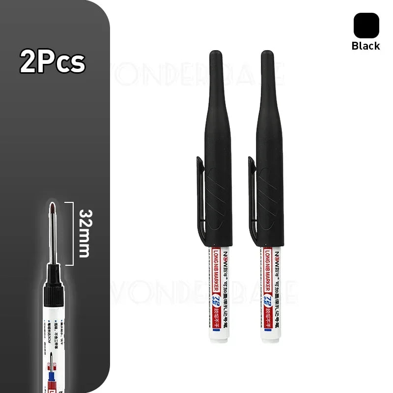1-8Pcs 4 Colors 32mm Deep Hole Marker Pens Bathroom Waterproof Woodworking Tile Metal Multi-purpose Long Head Oil Markers Pen - ZOOMNSTORE