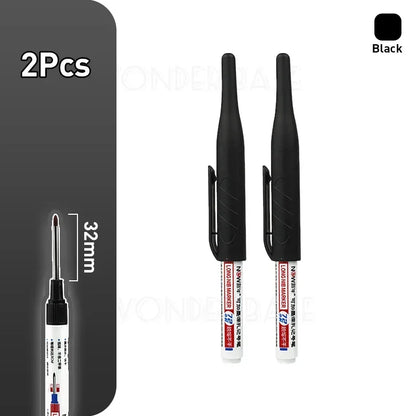 1-8Pcs 4 Colors 32mm Deep Hole Marker Pens Bathroom Waterproof Woodworking Tile Metal Multi-purpose Long Head Oil Markers Pen - ZOOMNSTORE
