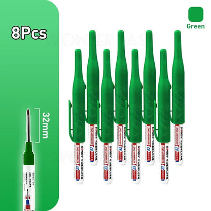 1-8Pcs 4 Colors 32mm Deep Hole Marker Pens Bathroom Waterproof Woodworking Tile Metal Multi-purpose Long Head Oil Markers Pen - ZOOMNSTORE