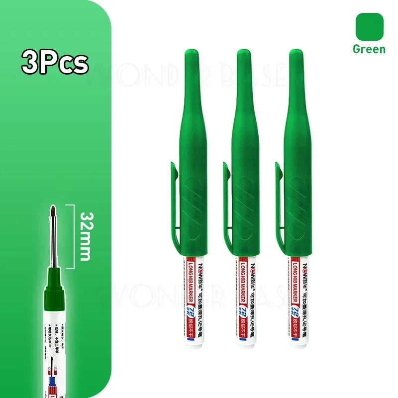 1-8Pcs 4 Colors 32mm Deep Hole Marker Pens Bathroom Waterproof Woodworking Tile Metal Multi-purpose Long Head Oil Markers Pen - ZOOMNSTORE