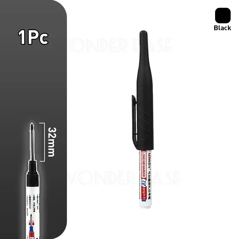 1-8Pcs 4 Colors 32mm Deep Hole Marker Pens Bathroom Waterproof Woodworking Tile Metal Multi-purpose Long Head Oil Markers Pen - ZOOMNSTORE