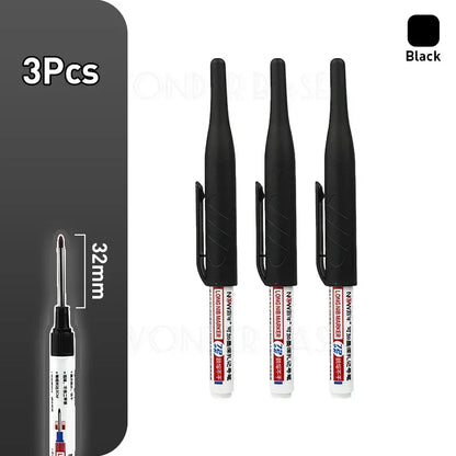 1-8Pcs 4 Colors 32mm Deep Hole Marker Pens Bathroom Waterproof Woodworking Tile Metal Multi-purpose Long Head Oil Markers Pen - ZOOMNSTORE