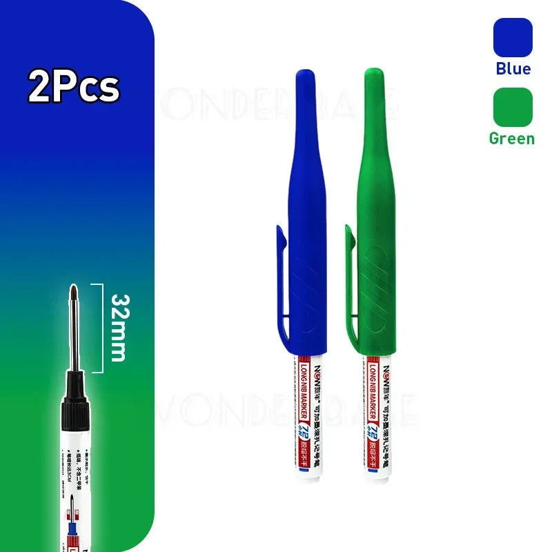 1-8Pcs 4 Colors 32mm Deep Hole Marker Pens Bathroom Waterproof Woodworking Tile Metal Multi-purpose Long Head Oil Markers Pen - ZOOMNSTORE