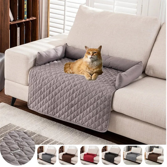Waterproof Pet Dog Bed Blanket Mat with Neck Pillow - Washable Cat Calming Nest for Travel and Home - ZOOMNSTORE