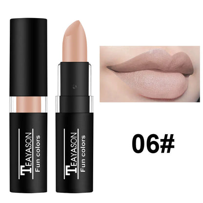 Punk Dark Wine Red Lipstick - Waterproof Matte Makeup with Black and White Lip Gloss - ZOOMNSTORE