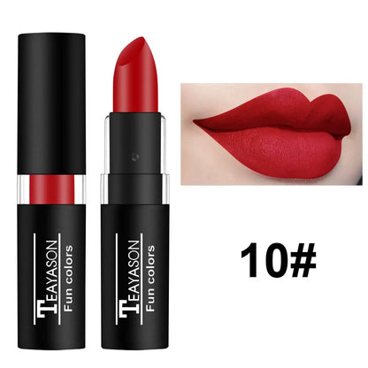Punk Dark Wine Red Lipstick - Waterproof Matte Makeup with Black and White Lip Gloss - ZOOMNSTORE