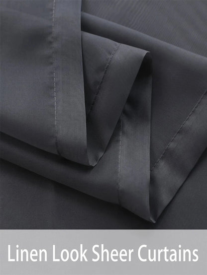 Waterproof Sheer Curtains - Translucent Black White Gray Outdoor Curtains - ZOOMNSTORE