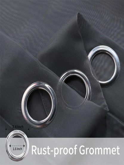 Waterproof Sheer Curtains - Translucent Black White Gray Outdoor Curtains - ZOOMNSTORE