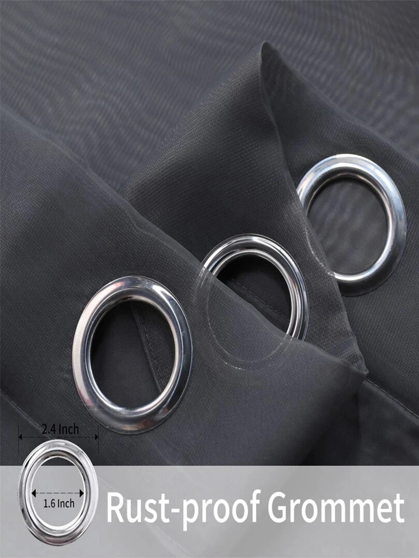 Waterproof Sheer Curtains - Translucent Black White Gray Outdoor Drapes - ZOOMNSTORE