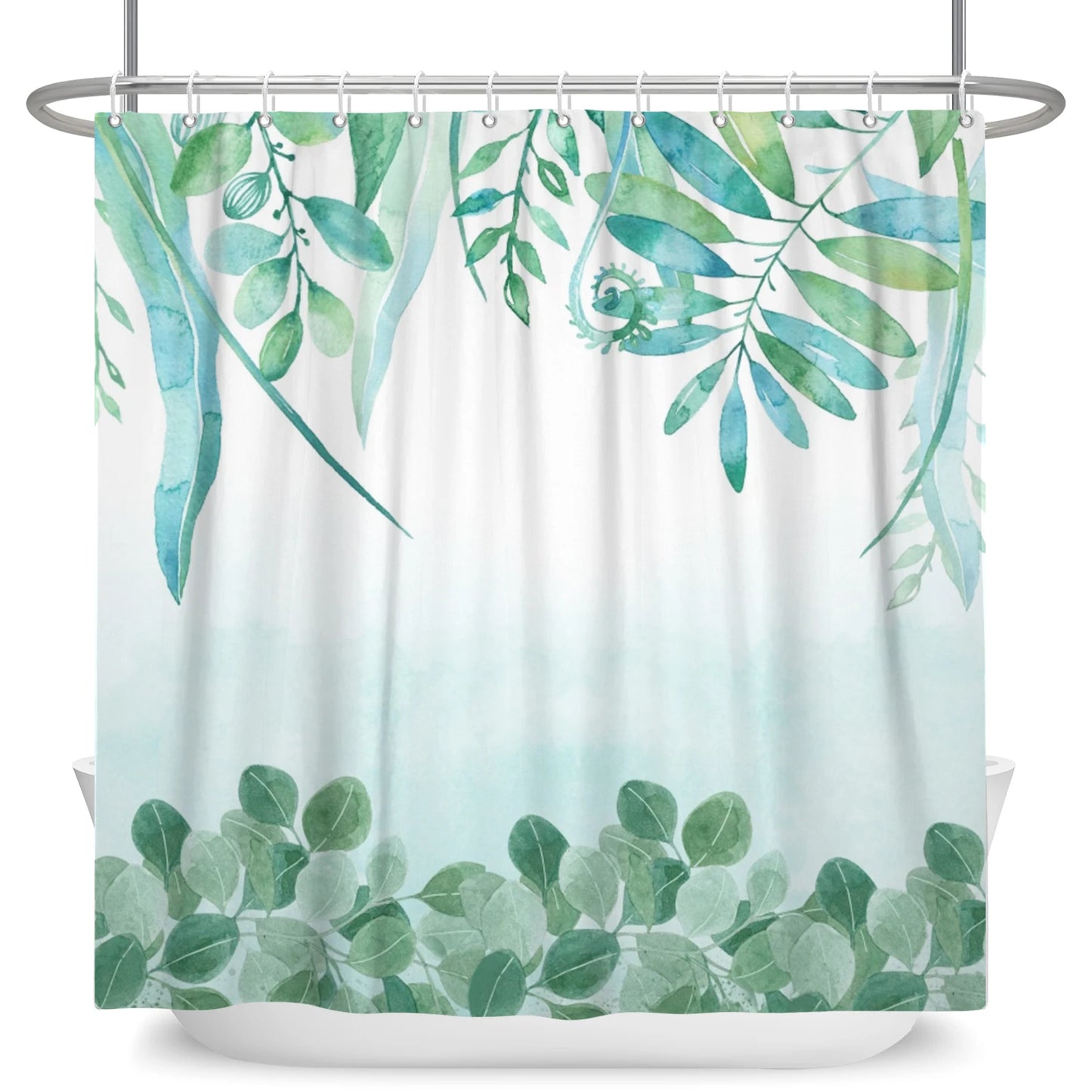 Tropical Leaf Shower Curtain - Waterproof Polyester Bathroom Decor - ZOOMNSTORE