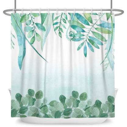 Tropical Leaf Shower Curtain - Waterproof Polyester Bathroom Decor - ZOOMNSTORE