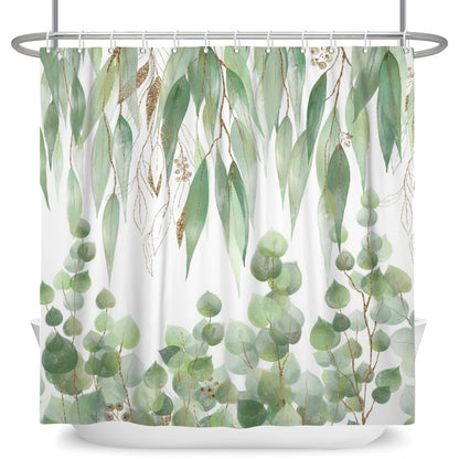 Tropical Leaf Shower Curtain - Waterproof Polyester Bathroom Decor - ZOOMNSTORE
