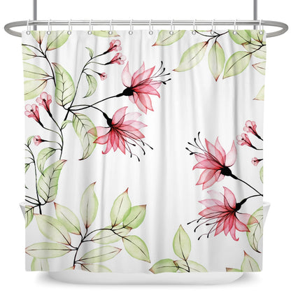 Tropical Leaf Shower Curtain - Waterproof Polyester Bathroom Decor - ZOOMNSTORE