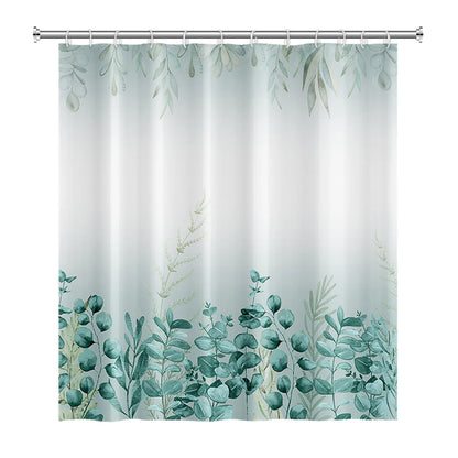 Tropical Leaf Shower Curtain - Waterproof Polyester Bathroom Decor - ZOOMNSTORE