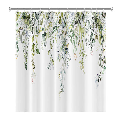 Tropical Leaf Shower Curtain - Waterproof Polyester Bathroom Decor - ZOOMNSTORE