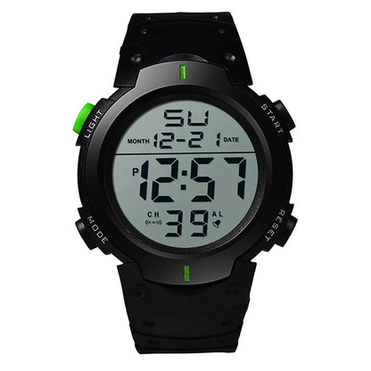 Waterproof Sports Watch - Men's Digital Chronograph Large Dial Silicone Band - ZOOMNSTORE