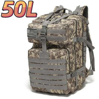 Waterproof Tactical Backpack - 30L50L Nylon Rucksack for Hiking Camping Fishing and Hunting - ZOOMNSTORE