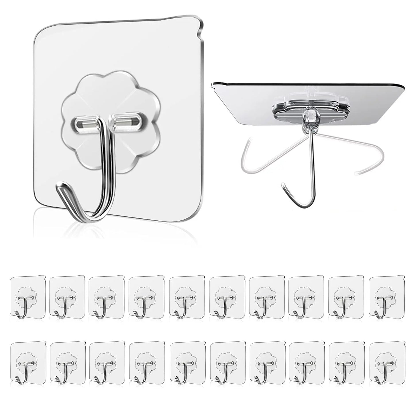 Waterproof Sticky Wall Hooks - Self-Adhesive Hooks for Kitchen Bathroom and Outdoor Use - ZOOMNSTORE