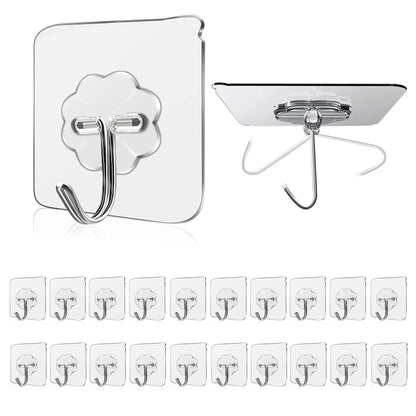 Waterproof Sticky Wall Hooks - Self-Adhesive Hooks for Kitchen Bathroom and Outdoor Use - ZOOMNSTORE