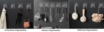 Waterproof Sticky Wall Hooks - Self-Adhesive Hooks for Kitchen Bathroom and Outdoor Use - ZOOMNSTORE