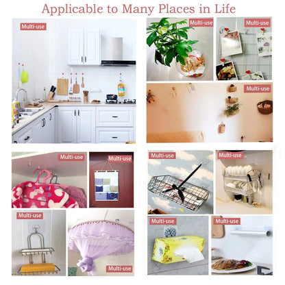Waterproof Sticky Wall Hooks - Self-Adhesive Hooks for Kitchen Bathroom and Outdoor Use - ZOOMNSTORE