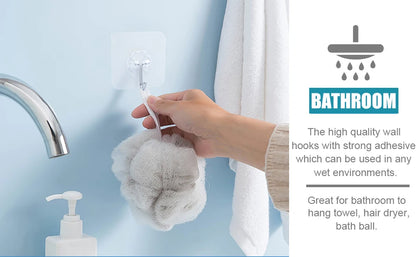 Waterproof Sticky Wall Hooks - Self-Adhesive Hooks for Kitchen Bathroom and Outdoor Use - ZOOMNSTORE