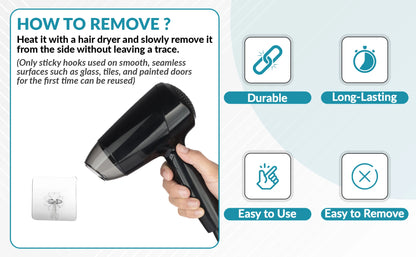 Waterproof Sticky Wall Hooks - Self-Adhesive Hooks for Kitchen Bathroom and Outdoor Use - ZOOMNSTORE