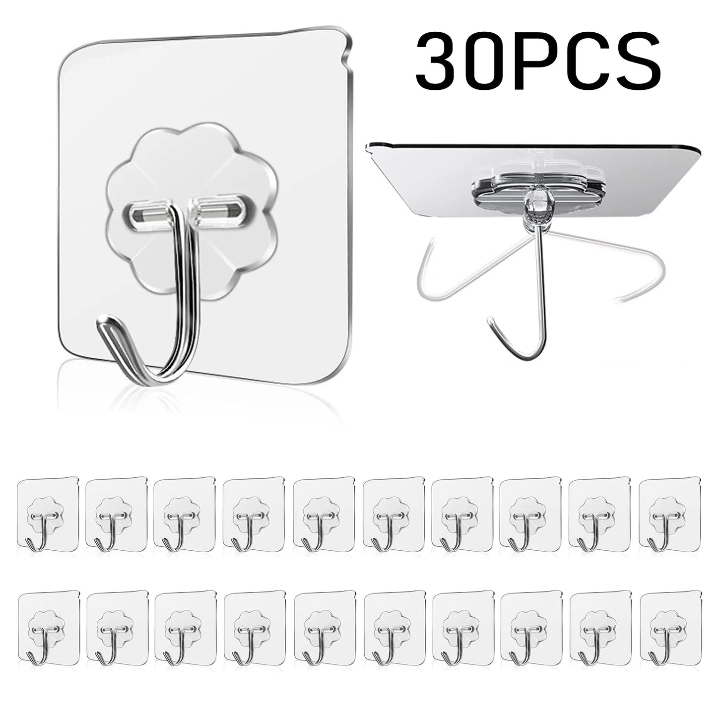 Waterproof Sticky Wall Hooks - Self-Adhesive Hooks for Kitchen Bathroom and Outdoor Use - ZOOMNSTORE