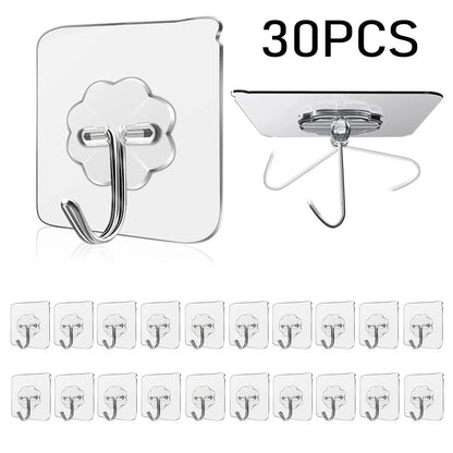 Waterproof Sticky Wall Hooks - Self-Adhesive Hooks for Kitchen Bathroom and Outdoor Use - ZOOMNSTORE