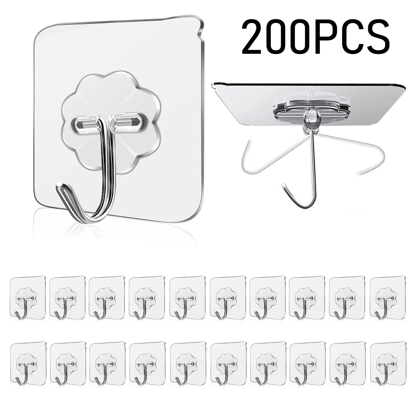 Waterproof Sticky Wall Hooks - Self-Adhesive Hooks for Kitchen Bathroom and Outdoor Use - ZOOMNSTORE