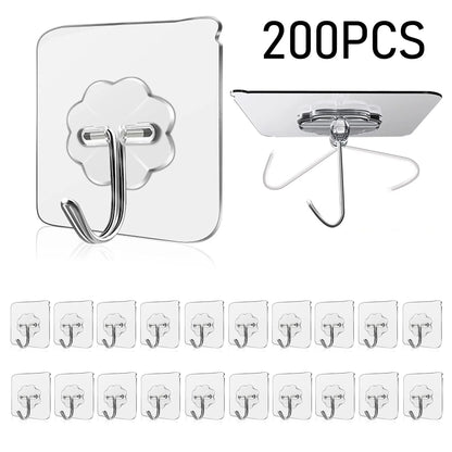 Waterproof Sticky Wall Hooks - Self-Adhesive Hooks for Kitchen Bathroom and Outdoor Use - ZOOMNSTORE