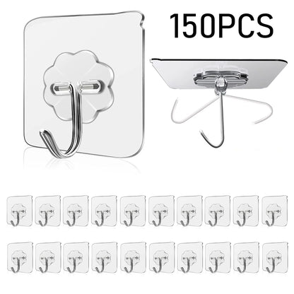 Waterproof Sticky Wall Hooks - Self-Adhesive Hooks for Kitchen Bathroom and Outdoor Use - ZOOMNSTORE