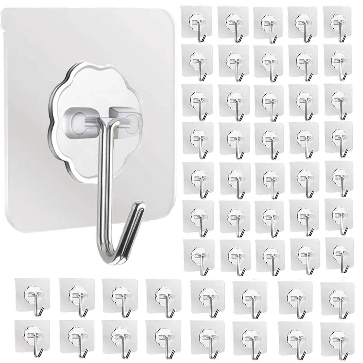 Waterproof Sticky Wall Hooks - Self-Adhesive Hooks for Kitchen Bathroom and Outdoor Use - ZOOMNSTORE