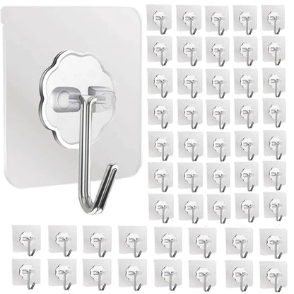 Waterproof Sticky Wall Hooks - Self-Adhesive Hooks for Kitchen Bathroom and Outdoor Use - ZOOMNSTORE