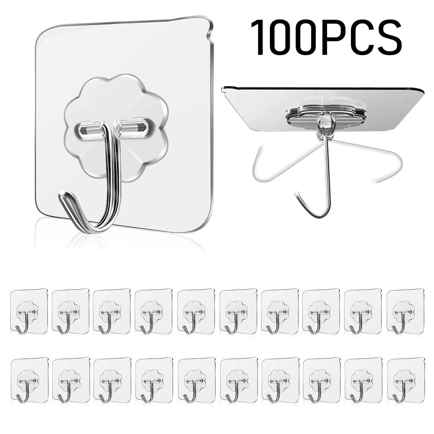 Waterproof Sticky Wall Hooks - Self-Adhesive Hooks for Kitchen Bathroom and Outdoor Use - ZOOMNSTORE