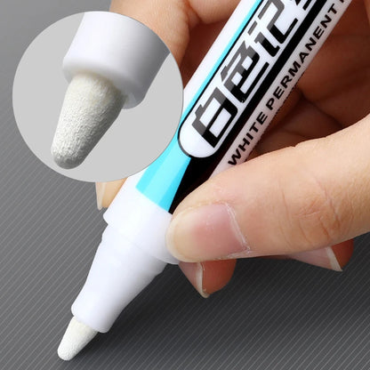 White Marker Oily Fine Tip Courier Waterproof Non-Fading Advertising Greeting Card Tire Glass Highlighter Pen Can Not Be Erased - ZOOMNSTORE