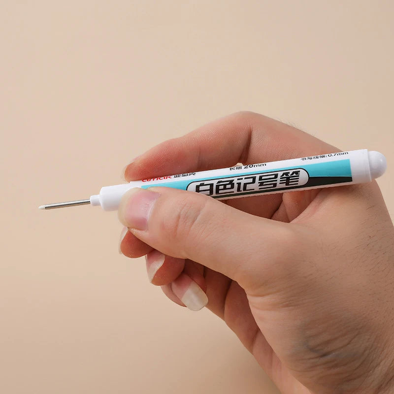 White Marker Oily Fine Tip Courier Waterproof Non-Fading Advertising Greeting Card Tire Glass Highlighter Pen Can Not Be Erased - ZOOMNSTORE