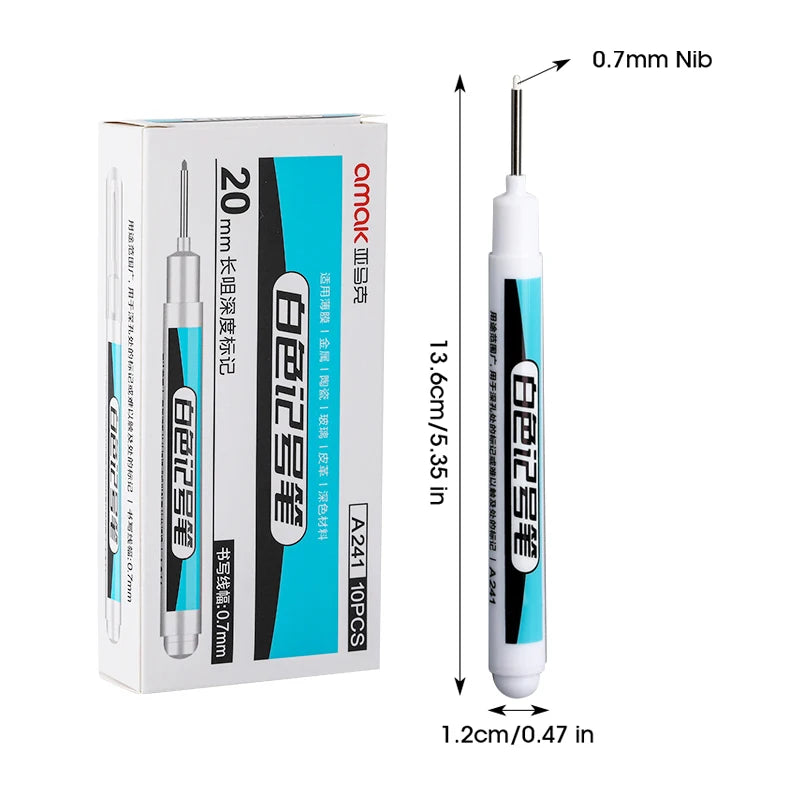 White Marker Oily Fine Tip Courier Waterproof Non-Fading Advertising Greeting Card Tire Glass Highlighter Pen Can Not Be Erased - ZOOMNSTORE