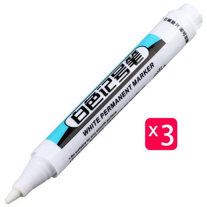 White Marker Oily Fine Tip Courier Waterproof Non-Fading Advertising Greeting Card Tire Glass Highlighter Pen Can Not Be Erased - ZOOMNSTORE