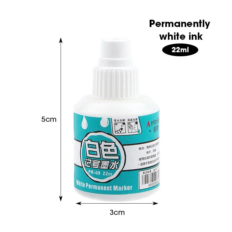 White Marker Oily Fine Tip Courier Waterproof Non-Fading Advertising Greeting Card Tire Glass Highlighter Pen Can Not Be Erased - ZOOMNSTORE