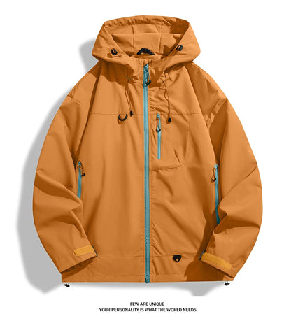 Waterproof Windbreaker Jacket – Lightweight Unisex Hiking Coat With Adjustable Storm Hood - ZOOMNSTORE