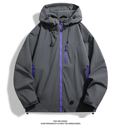 Waterproof Windbreaker Jacket – Lightweight Unisex Hiking Coat With Adjustable Storm Hood - ZOOMNSTORE