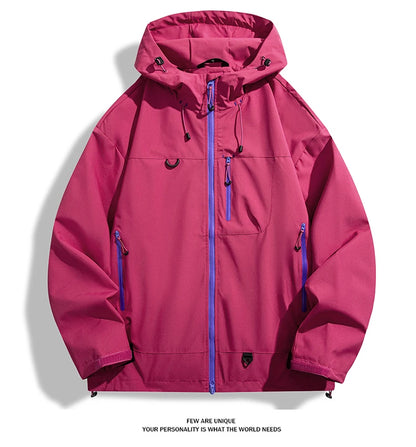 Waterproof Windbreaker Jacket – Lightweight Unisex Hiking Coat With Adjustable Storm Hood - ZOOMNSTORE