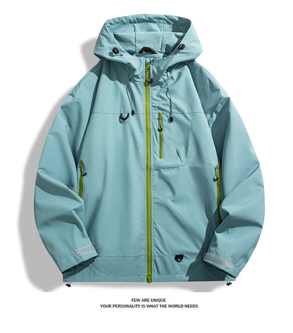 Waterproof Windbreaker Jacket – Lightweight Unisex Hiking Coat With Adjustable Storm Hood - ZOOMNSTORE
