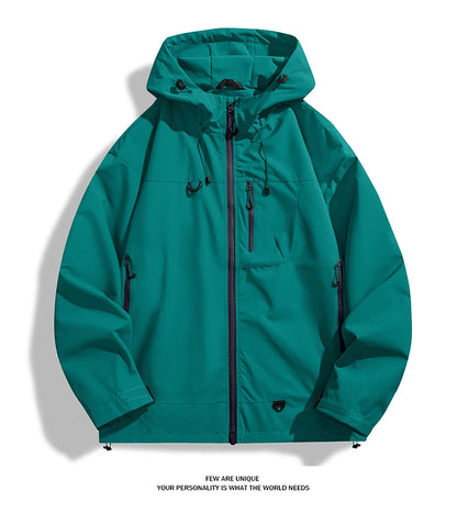 Waterproof Windbreaker Jacket – Lightweight Unisex Hiking Coat With Adjustable Storm Hood - ZOOMNSTORE