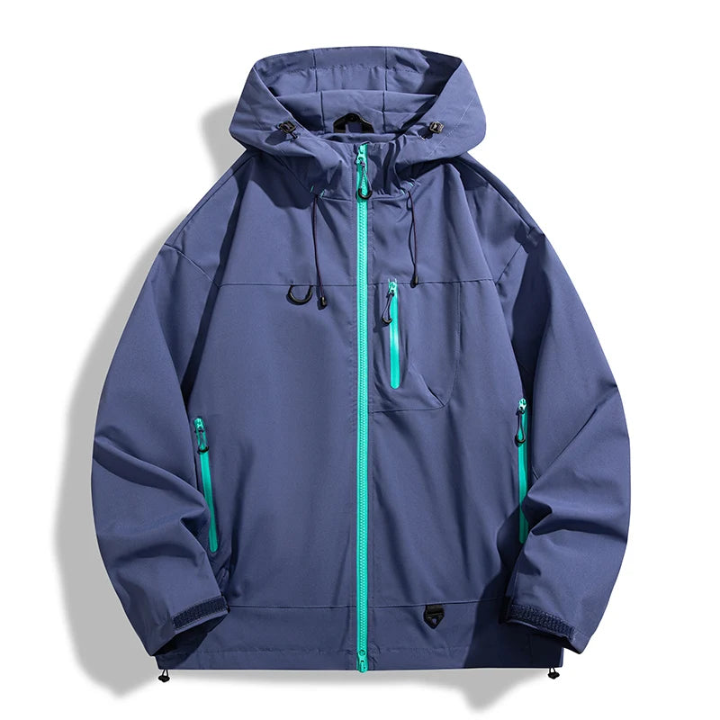 Waterproof Windbreaker Jacket – Lightweight Unisex Hiking Coat With Adjustable Storm Hood - ZOOMNSTORE