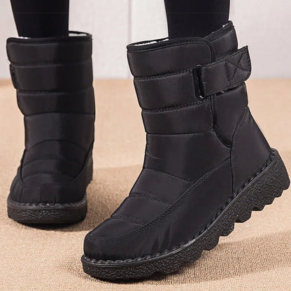 Women Boots 2025 Winter Shoes Woman Waterproof Snow Boots Winter Warm Fur Botas Mujer Korea Style Black Ankle Boots For Women - ZOOMNSTORE