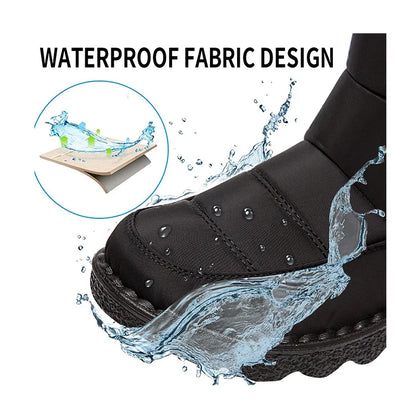 Women Boots 2025 Winter Shoes Woman Waterproof Snow Boots Winter Warm Fur Botas Mujer Korea Style Black Ankle Boots For Women - ZOOMNSTORE