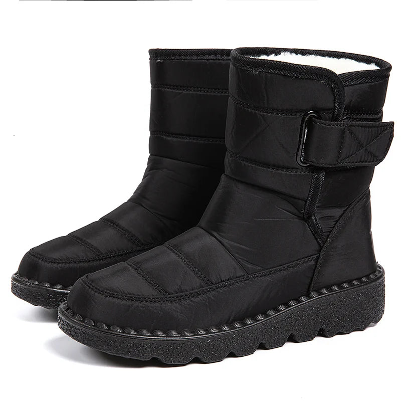 Women Boots 2025 Winter Shoes Woman Waterproof Snow Boots Winter Warm Fur Botas Mujer Korea Style Black Ankle Boots For Women - ZOOMNSTORE